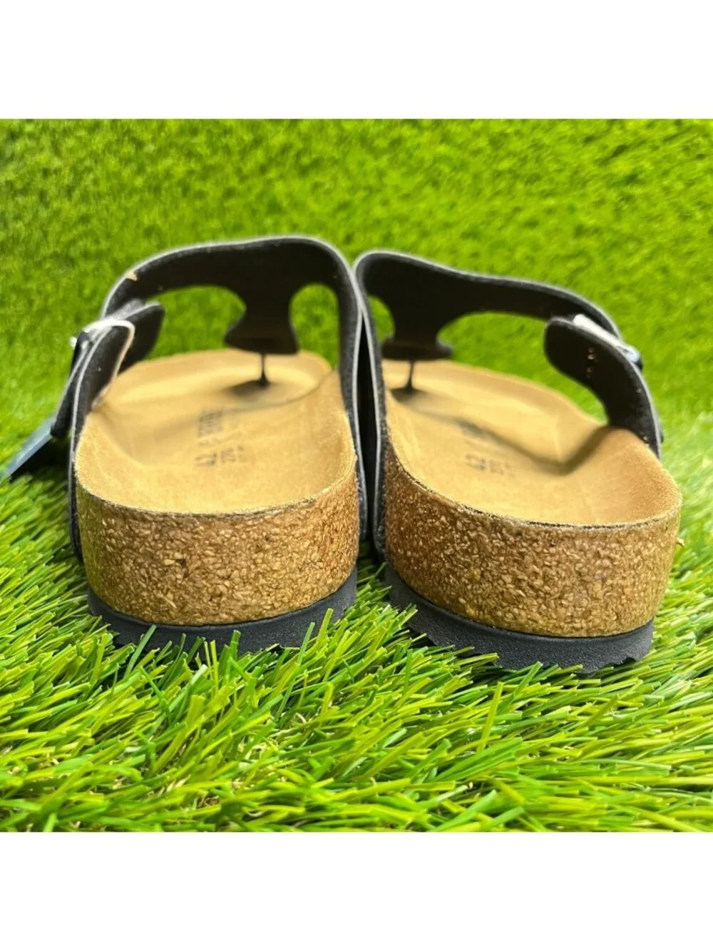 Birkenstock Gizeh Birko-Flor Mens Size 9 Black Brown Beach Outdoor Thong Sandals